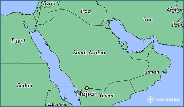 نقشه یمن و عربستان